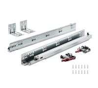 VEVOR Glissières de Tiroir, 6 Paires Coulisses Tiroir à Billes 457 mm Silencieuses Fermeture Douce 45,4 kg Montage Latéral Inférieur Rail Guidage Acier à Verrou Extension Complète pour Armoire Cuisine