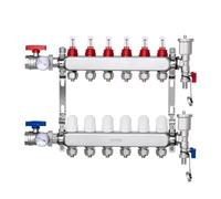 VEVOR Collecteur de Chauffage Radiant 6 Branches, Kit Collecteur Tubes PEX 1,27 cm en Acier Inoxydable, avec Adaptateurs 1,27 cm, Accessoires de Montage, pour Chaleur Radiante Hydronique par le Sol
