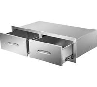 VEVOR 75 x 25 x 50cm Porte de cheminée double couche acier inoxydable BBQ Porte verticale BBQ Islande