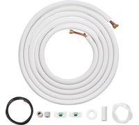 VEVOR 7620 mm Kit de conduits mini split, 6,4 et 12,7 mm de diamètre extérieur, tubes en cuivre et isolation triple couche, pour climatiseurs ou appareils à pompe de chauffage et HVAC avec accessoires