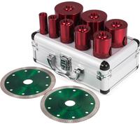 VEVOR 8 pcs. foret diamanté M14 couronne de forage diamantée set 20-68 mm avec 2X lame de scie diamantée