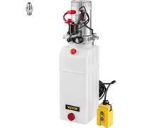 VEVOR 8L Pompe hydraulique simple effet Pompe de basculement 0,37-5,5 KW avec réservoir 8L en métal Télécommande à câble 4,5M