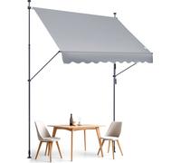VEVOR 98 x 47 pouces grand store de terrasse rétractable, store pare-soleil terrasse Sunsetter Deck, réglable en hauteur de 86 à 122 pouces