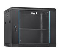 VEVOR Armoire de Serveur réseau 9U boîtier de Serveur Montage Mural Profondeur 394 mm Charge 90 kg avec Panneaux latéraux en Verre verrouillables pour équipement Informatique, appareils audiovisuels