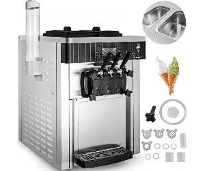 VEVOR à crème glacée YKF-8218T, Sorbetière turbine à glace blanche, Machine à crème glacée commerciale pour les endroits très sollicités comme les pubs/les cafés/les magasins