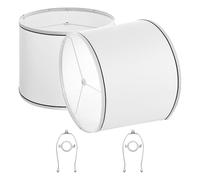 VEVOR Abat-jour, 2 pcs, 290 x 320 x 245 mm, abat-jour de remplacement moyen avec harpe, housse de rechange pour lampes de table, lampadaires et suspensions, assemblage facile, blanc avec bordure noire