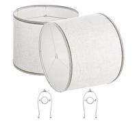 VEVOR Abat-jour, 2 pcs, 290x320x245 mm, abat-jour de remplacement moyen avec harpe, housse de rechange pour lampes de table, lampadaires et suspensions, assemblage facile, lin clair avec bordure noire