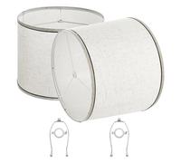 VEVOR Abat-jour, 2 pcs, 290x320x245 mm, abat-jour de remplacement moyen avec harpe, housse de rechange pour lampes de table, lampadaires et suspensions, assemblage facile, lin clair avec bordure noire