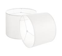 VEVOR Abat-jour tambour, 2 pcs, 33x33x25 cm, abat-jour de remplacement moyen en lin pour lampes de table, lampadaires et suspensions, housse de rechange pour lampe, assemblage facile, lin blanc cassé