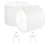 VEVOR Abat-jour tambour, 2 pcs, 400 x 400 x 300 mm, grand abat-jour de remplacement avec harpe, housse de rechange pour lampes de table, lampadaires et suspensions, assemblage facile, lin blanc cassé