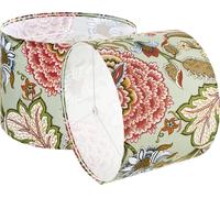 VEVOR Abat-jour tambour, 2 pcs, 33 x 33 x 25 cm, abat-jour de remplacement moyen en lin, housse de rechange pour lampes de table, lampadaires et suspensions, assemblage facile, motif floral foncé