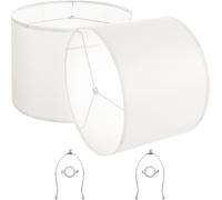 VEVOR Abat-jour tambour, 2 pcs, 400 x 400 x 300 mm, grand abat-jour de remplacement avec harpe, housse de rechange pour lampes de table, lampadaires et suspensions, assemblage facile, lin blanc cassé