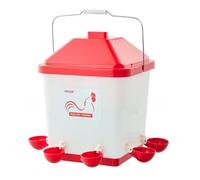 VEVOR Abreuvoir Automatique pour Poules 19 L Distributeur d'Eau à Gravité pour Volailles, avec 6 Coupelles Vanne Automatique Anti-Gaspillage, Suspendu Portable avec Poignée, en Plastique PP Étanche