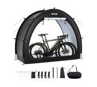 VEVOR Abri à Vélo pour 1-2 Vélos Tente de Rangement Spacieuse Étanche en Forme d'Éventail, avec Fenêtre Ventilée, Poteaux en Fibre de Verre, Double Fermeture Éclair, Tissu Oxford, pour Extérieur