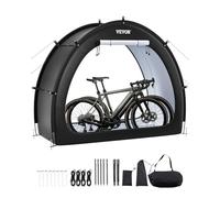 VEVOR Abri à Vélo pour 1-2 Vélos Tente de Rangement Spacieuse Étanche en Forme d'Éventail, avec Fenêtre Ventilée, Poteaux en Fibre de Verre, Double Fermeture Éclair, Tissu Oxford, pour Extérieur