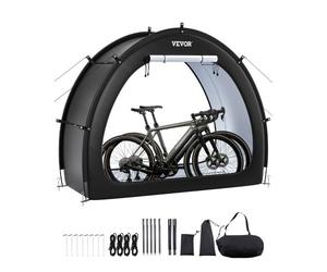 VEVOR Abri à Vélo pour 1-2 Vélos Tente de Rangement Spacieuse Étanche en Forme d'Éventail, avec Fenêtre Ventilée, Poteaux en Fibre de Verre, Double Fermeture Éclair, Tissu Oxford, pour Extérieur