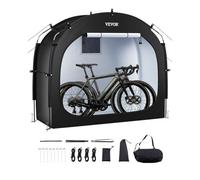 VEVOR Abri à Vélo pour 1-2 Vélos Tente de Rangement Spacieuse Étanche, Fenêtre Ventilée, Poteaux Fibre de Verre, Double Fermeture Éclair, Tissu Oxford, Porte Simple, Facile à Installer, pour Extérieur