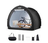 VEVOR Abri à Vélo pour 4-5 Vélos Tente de Rangement Spacieuse Étanche en Forme d'Éventail, avec Fenêtre Ventilée, Poteaux en Fibre de Verre, Double Fermeture Éclair, Tissu Oxford, pour Extérieur