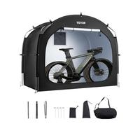 VEVOR Abri à Vélo pour 4-5 Vélos Tente de Rangement Spacieuse Étanche, Fenêtre Ventilée, Poteaux Fibre de Verre, Double Fermeture Éclair, Tissu Oxford, Porte Simple, Facile à Installer, pour Extérieur
