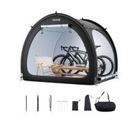 VEVOR Abri à Vélo pour 4-5 Vélos Tente de Rangement Spacieuse Étanche Forme d'Éventail, Fenêtre Ventilée, Poteaux en Fibre de Verre, Double Porte, Double Fermeture Éclair, Tissu Oxford, pour Extérieur