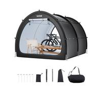 VEVOR Abri à Vélo pour Plus de 5 Vélos Tente de Rangement Spacieuse Étanche en Forme d'Éventail, avec Fenêtre Ventilée, Poteaux en Fibre de Verre, Double Fermeture Éclair, Tissu Oxford, pour Extérieur