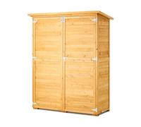 VEVOR Abri de Jardin, 1400x600x1715 mm, Grand Abri de Rangement à Outils Extérieur en Bois, avec Toit Étanche, Cadre Métal, Portes Doubles à Serrure, Armoire de Stockage pour Patio, Cour, Pelouse