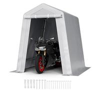 VEVOR Abri de Jardin, 183x183 cm, Tente de Rangement, avec Porte à Fermeture Éclair Enroulable, Abri de Stockage Portable Structure Robuste, Garage Extérieur pour Motos, Vélos, Outils de Jardin, Gris