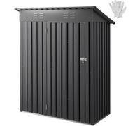 VEVOR Abri de Jardin en Métal 153,3x87,6cm Pour Stockage d'Outils de Vélos Poubelles Gris