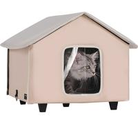 VEVOR Abri pour chats surélevé et chauffé, abri pour chats d'extérieur avec température réglable et minuterie, abri pour chats pliable en tissu Oxford 600D avec coussin chauffant