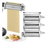 VEVOR Accessoires à Pâtes pour KitchenAid Robot Pâtissier 3PCS Rouleau à Pâtes avec Coupe-Spaghetti et Coupe-Fettuccine en Acier Inoxydable 8 Réglages d’Épaisseur 0,3-2 mm pour Tagliatelle Tortillas