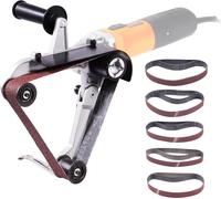 VEVOR Adaptateur de ponçage à bande pour meuleuses d'angle, adaptateur de ponçage de tubes avec filetage métrique M14 et 10PCS de bandes abrasives, adaptateur de ponçage à bande Adaptateur de polissag