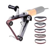 VEVOR Adaptateur de Ponceuse à Bande pour Meuleuse d'Angle Accessoire de Ponçage de Polissage de Tube Filetage Métrique M14 10 Bandes Abrasives Outil Professionnel pour Élimination de Rouille du Métal