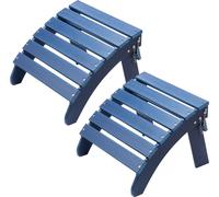 VEVOR Adirondack Ottoman, set de 2, 18,7L x 18,9B x 13,8H pouces, en plastique HDPE, convient pour l'extérieur, véranda, piscine, pelouse, arrière-cour, bleu