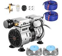 VEVOR Aérateur de bassin, 550 W, kit système aération de lac, 5,2 CFM pour étang 3 acres profondeur 15 m avec compresseur d'air, tubes 30,5 m, diffuseurs 25,4 cm pour circulation oxygène eau profonde