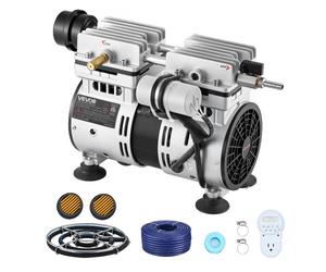 VEVOR Aérateur de Bassin 590 W Système d'Aération Lac jusqu'à 1,2 hectare Pompe à Air Étang Extérieure pour Circulation Oxygène en Eau Profonde, avec Compresseur Air, Diffuseur, Tuyau Lesté 30,5 m