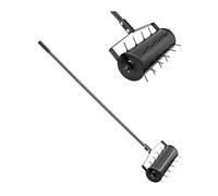 VEVOR Aérateur de Pelouse Gazon Roulant Manuel 457,2 mm Poignée Amovible Noir
