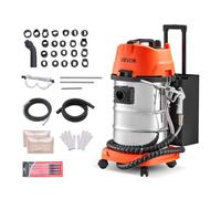 VEVOR Aérogommeuse à Coquille de Noix 30 L Sableuse à Noix 1600 W Nettoyeur Carbone de Moteur Automobile sur Roues pour Collecteurs d'Admission et Soupapes, avec 2,5 kg de Coquilles, 23 Adaptateurs