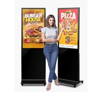 VEVOR Affichage Dynamique sur Pied, Écran Publicitaire Vitrine Tactile LCD UHD 2K 109 cm, Kiosque d’Affichage Numérique, 2 Go de RAM et 32 Go de ROM, avec Entrée Wi-Fi, HDMI/USB, Magasin, Exposition