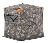 VEVOR Affût de Chasse Transparent pour 2-3 Personnes, Tente de Camouflage Portable avec Sac de Transport, Cache de Chasse à 360 Degrés, avec Porte Latérale Silencieuse et Fenêtre, pour Chasseur