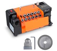 VEVOR Affuteuse de Forets MR-13A Affûteuse de Fraises 3-13 mm Angle de Pointe Ajustable de 95° à 135° Affûteuse Portable 120 W 4500 tr/min avec 11 Pinces de Serrage, Meule CBN & SDC, 285x135x160 mm