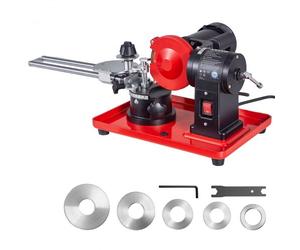 VEVOR Affûteuse de Lame de Scie Circulaire 370 W Machine à Affûter Lames de Scie Circulaire Électrique 80-700 mm pour Affûtage 2890 tr/min avec Meule 125 mm, 6 Centres Centrage dont 10 mm Pré-installé