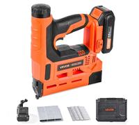 VEVOR Agrafeuse Cloueuse Électrique 2-en-1, Cloueur sans Fil, Calibre 18, 32 mm, avec 500 Clous et 500 Agrafes, avec Batterie et Chargeur, Poignée en Caoutchouc Antidérapante, pour Travail du Bois