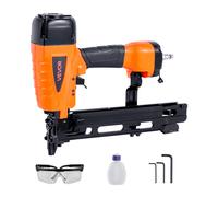 VEVOR Agrafeuse Pneumatique, Calibre 16, Compatible avec Agrafes Non Incluses de Couronne Moyenne 10,8 mm, de Longueur 25-50 mm, 4,8-8,3 bar, pour Travail Bois, Tapisserie, Clôtures, Sous-planchers