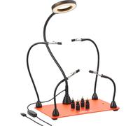 VEVOR Troisième Main Soudure à 4 Bras, Station Aide de Soudage Magnétique, avec Lampe Loupe LED 3X, 4 Piliers de Circuit Imprimé, Outil de Soudage pour Réparations Électroniques, Artisanat, Bricolage