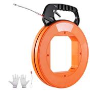 VEVOR Aiguille Électricien 30,5 m Tire Fils Électrique en PET avec Boîtier, Poignée, Outil d'Extraction de Câble Flexible 6,35 mm, Facile à Utiliser, pour Murs, Conduits Électriques, Non Conducteur