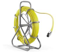 VEVOR Aiguille Électricien avec Support 100 m Tire Fils Électrique Fibre Verre 6,3 mm Aiguille de Tirage Câble Électrique pour Murs Conduits Électriques, avec Graduation, Verrouillage, Non Conducteur