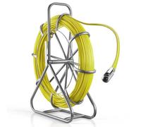 VEVOR Aiguille Électricien avec Support 152 m Tire Fils Électrique Fibre Verre 6,3 mm Aiguille de Tirage Câble Électrique pour Murs Conduits Électriques, avec Graduation, Verrouillage, Non Conducteur