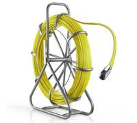 VEVOR Aiguille Électricien avec Support 152 m Tire Fils Électrique Fibre Verre 6,3 mm Aiguille de Tirage Câble Électrique pour Murs Conduits Électriques, avec Graduation, Verrouillage, Non Conducteur