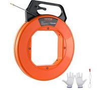VEVOR Fish Tape, 30,5 m, 0,5 cm, extracteur de fil en fibre de verre avec boîtier et poignée optimisés, outil d'extraction de câble facile à utiliser, outils de pêche à fil flexible pour murs