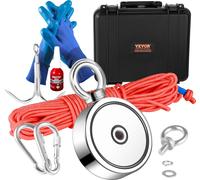 VEVOR Aimant de montagne Set corde Aimant de pêche Aimant en pot double face 272x2kg Néodyme